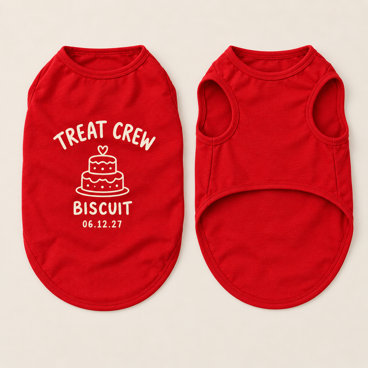 Wedding Brunch Treat Crew Pet Tank Top; front back overview. One Day for Lifetime