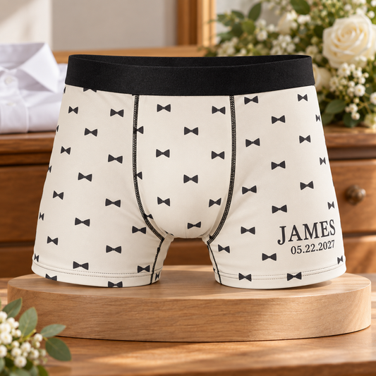 Wedding Date Personalized Boxer Briefs; hero. One Day for Lifetime