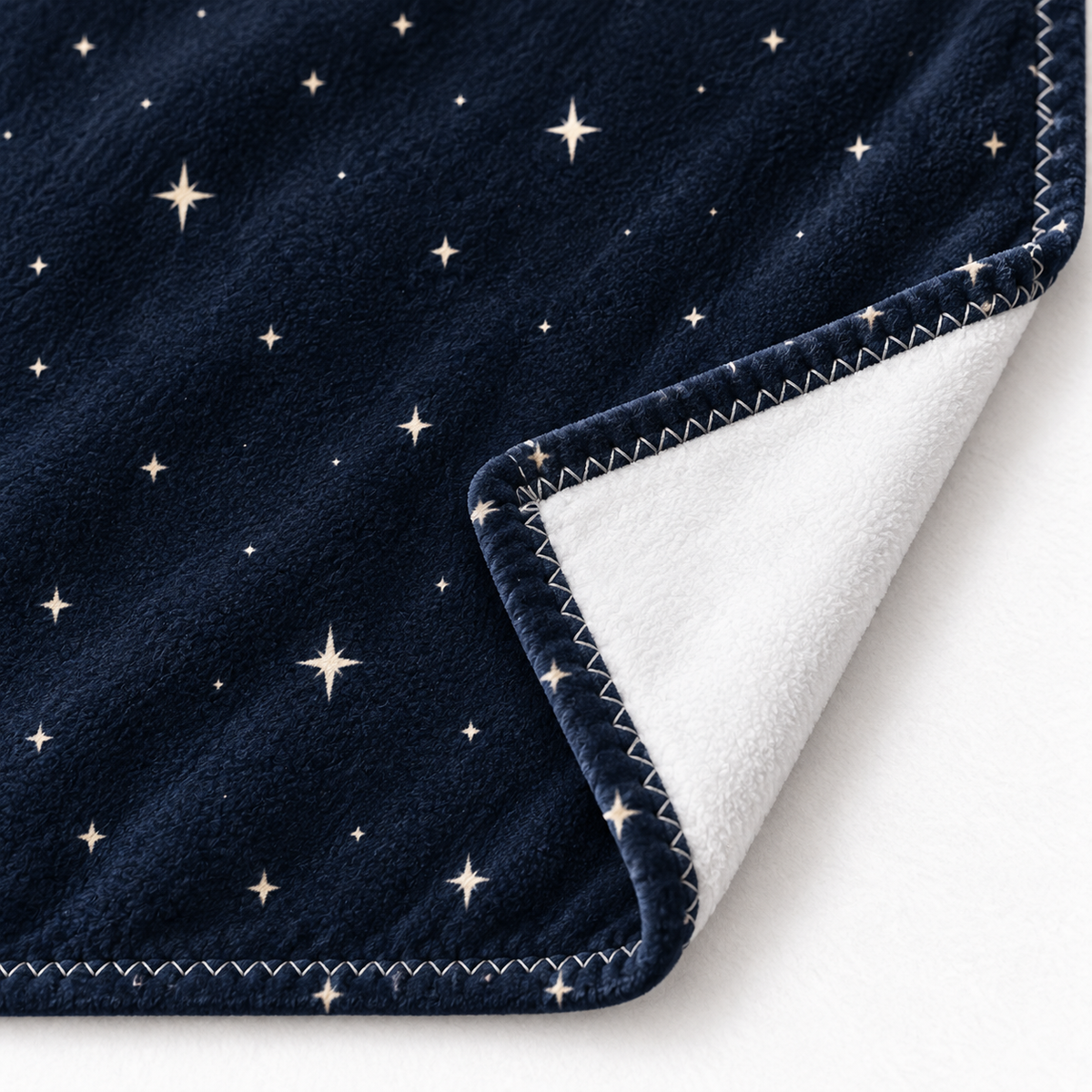 Navy Starry Field personalized fleece blanket - detail