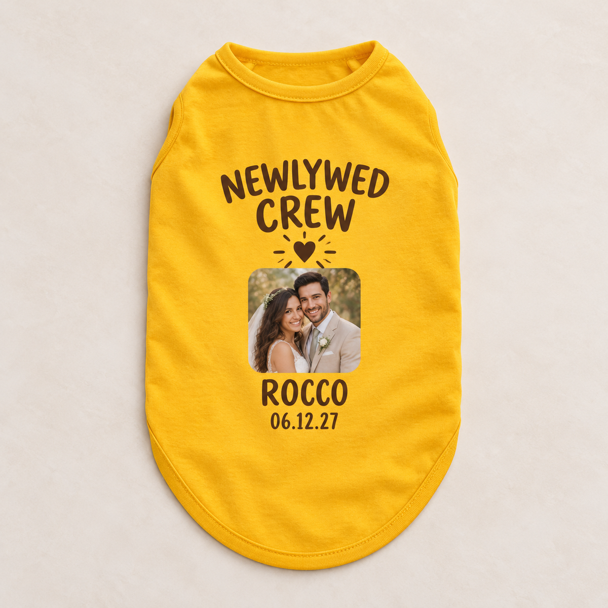 Newlywed Photo Crew Pet Tank Top; hero. One Day for Lifetime