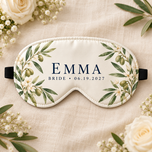 Olive Bride Sleep Mask; hero. One Day for Lifetime