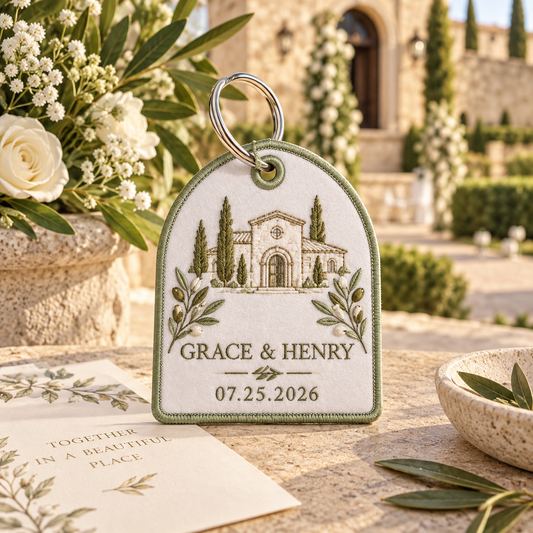 Venue Arch | Personalized Embroidered Keychain - hero