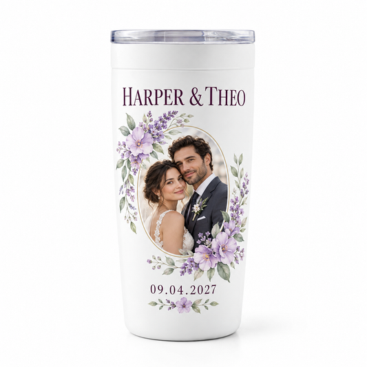 Lilac Portrait personalized 20 oz tumbler - isolated