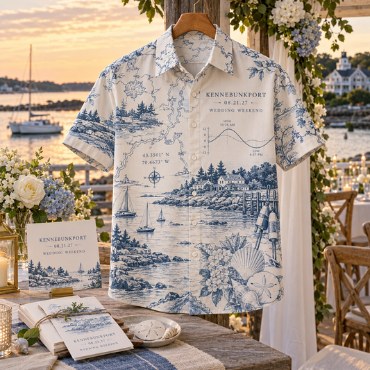 Destination Tide Chart Short Sleeve Button-Down Shirt; hero. One Day for Lifetime