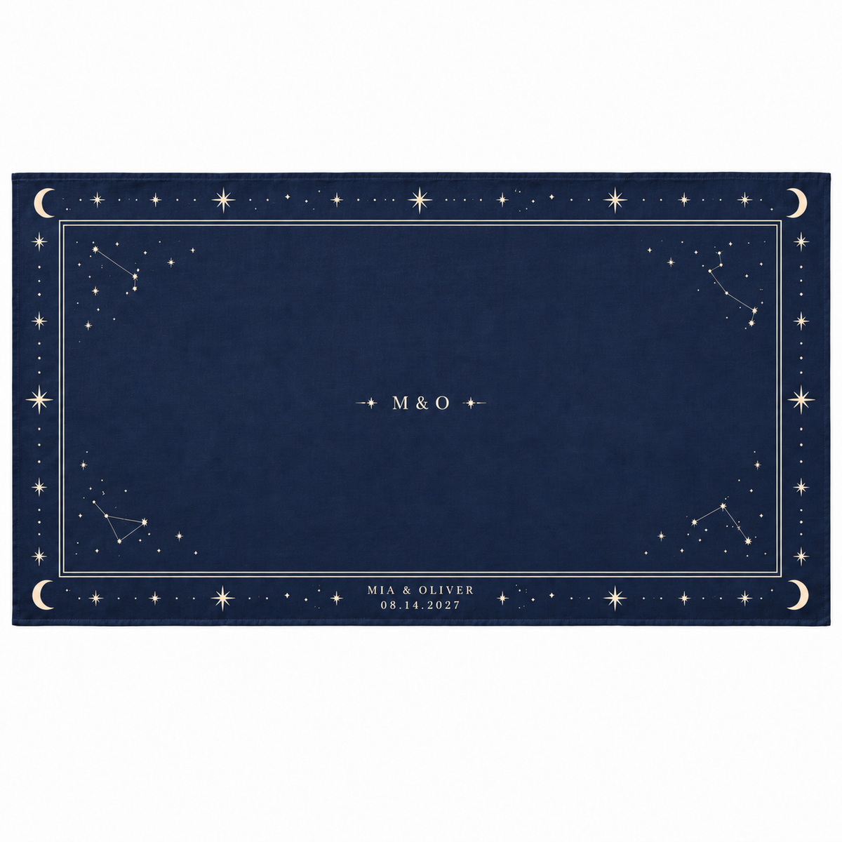 Navy Celestial wedding table cloth - hero
