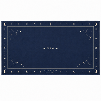 Navy Celestial wedding table cloth - hero