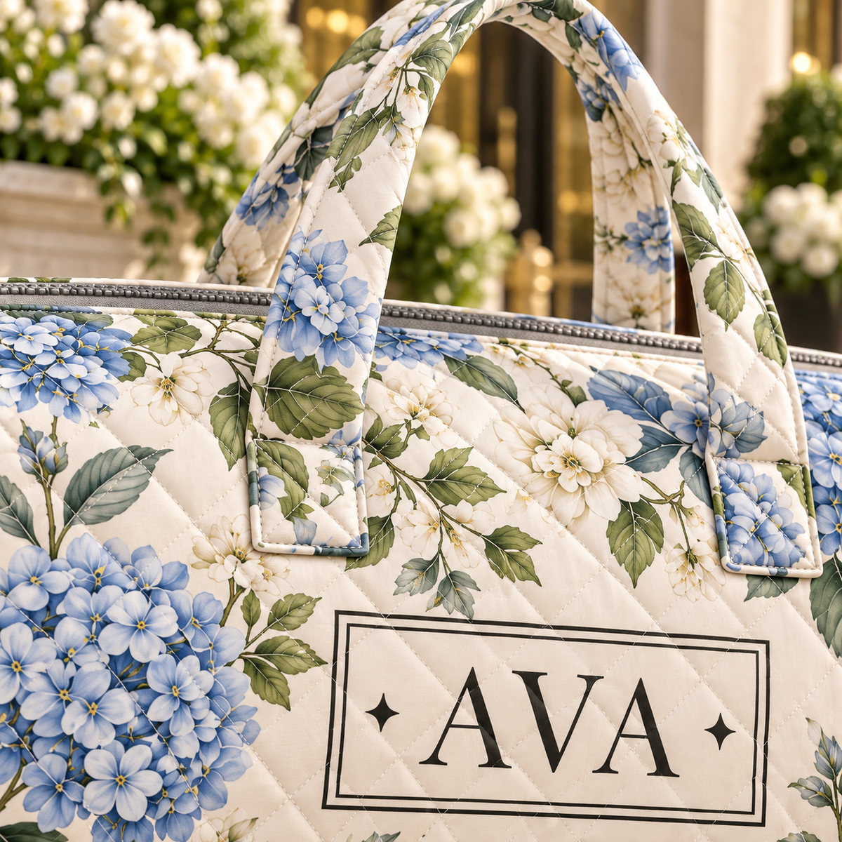 City Classic Personalized Quilted Weekend Bag; quilt detail. One Day for Lifetime