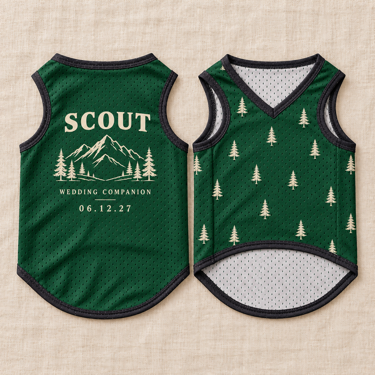 Mountain Vow Companion Pet Jersey; front back overview. One Day for Lifetime