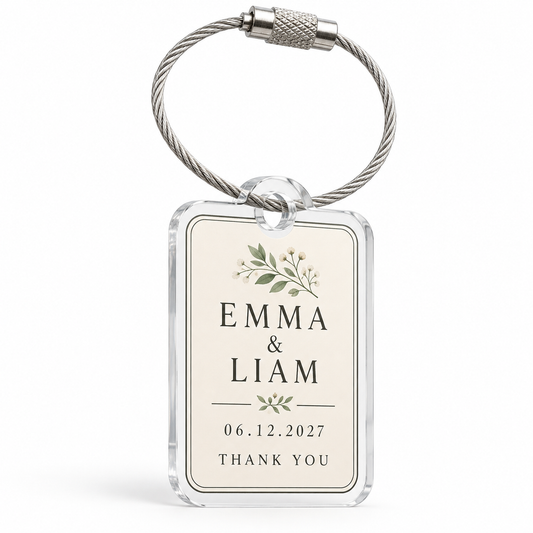 Ivory Minimal personalized clear acrylic gift tag - hero