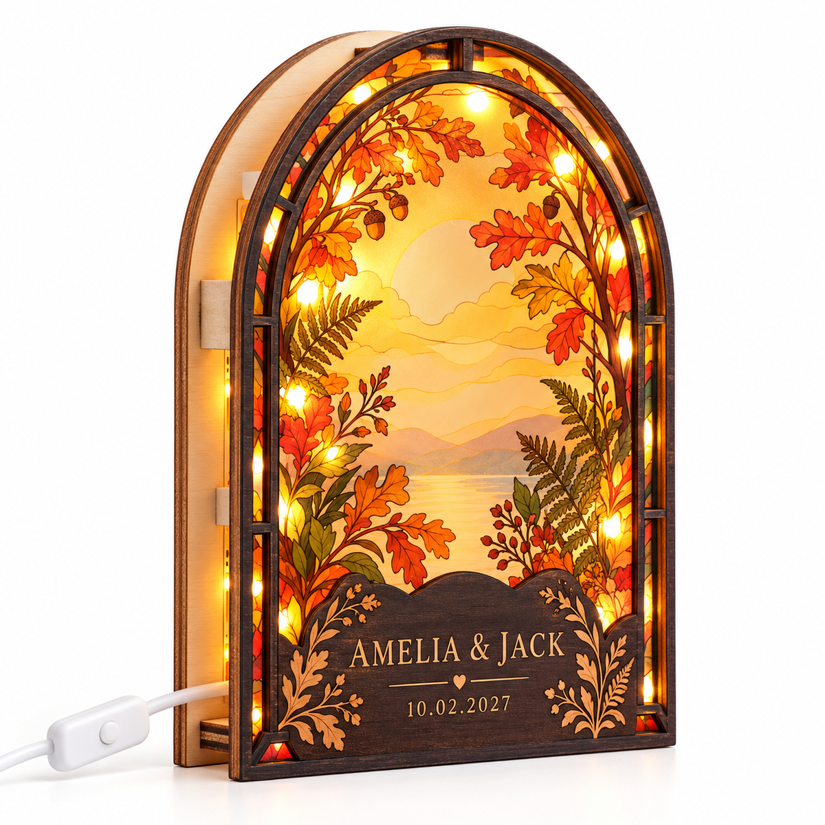Autumn Arch suncatcher led light box - hero