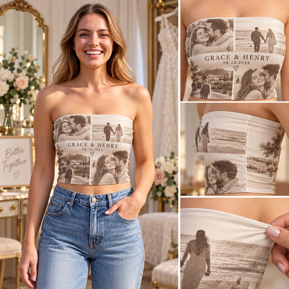 Photo Love Story | Personalized Tube Top - closeup