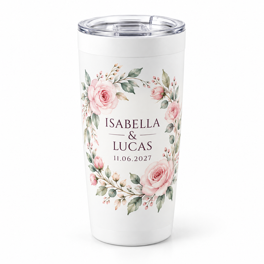 Blush Roses personalized 20 oz tumbler - hero