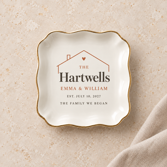 The Family We Began | Personalized Ceramic Ring Dish - hero