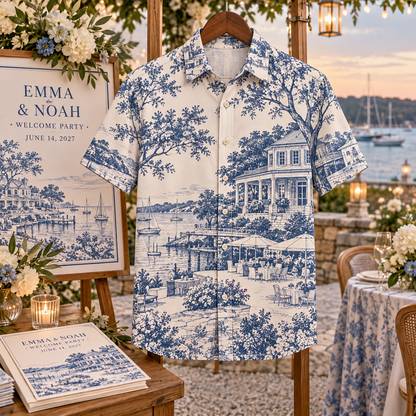 Venue Blueprint Short Sleeve Button-Down Shirt; hero. One Day for Lifetime