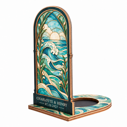 Teal Ocean suncatcher candle holder - hero