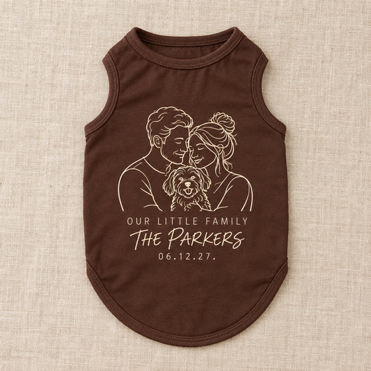 Family Line Portrait Pet Tank Top; hero. One Day for Lifetime