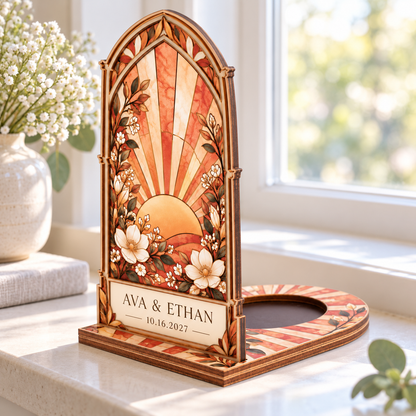 Terracotta Sunburst suncatcher candle holder - home windowsill