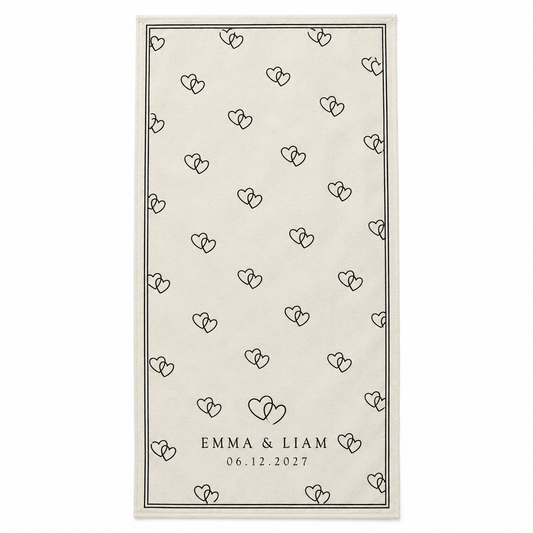 Linked Hearts personalized wedding hand towel - hero