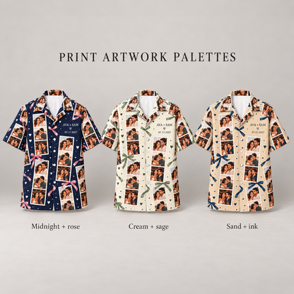 Our Story Photo Strips Hawaiian Shirt; artwork palettes. One Day for Lifetime