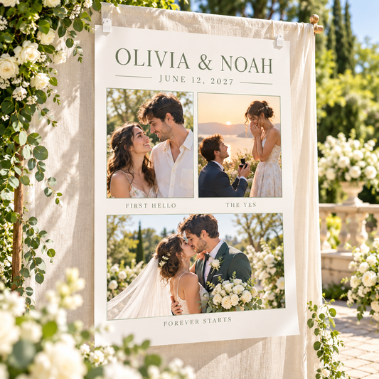 Timeline of Us Personalized Wedding Poster; hero. One Day for Lifetime