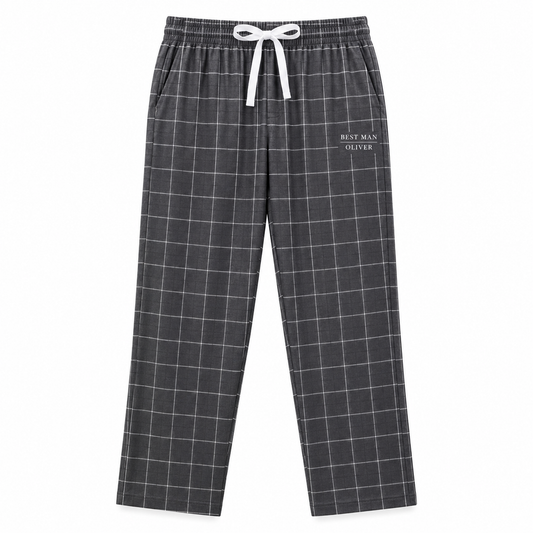 Charcoal Best Man personalized mens lounge pants - hero