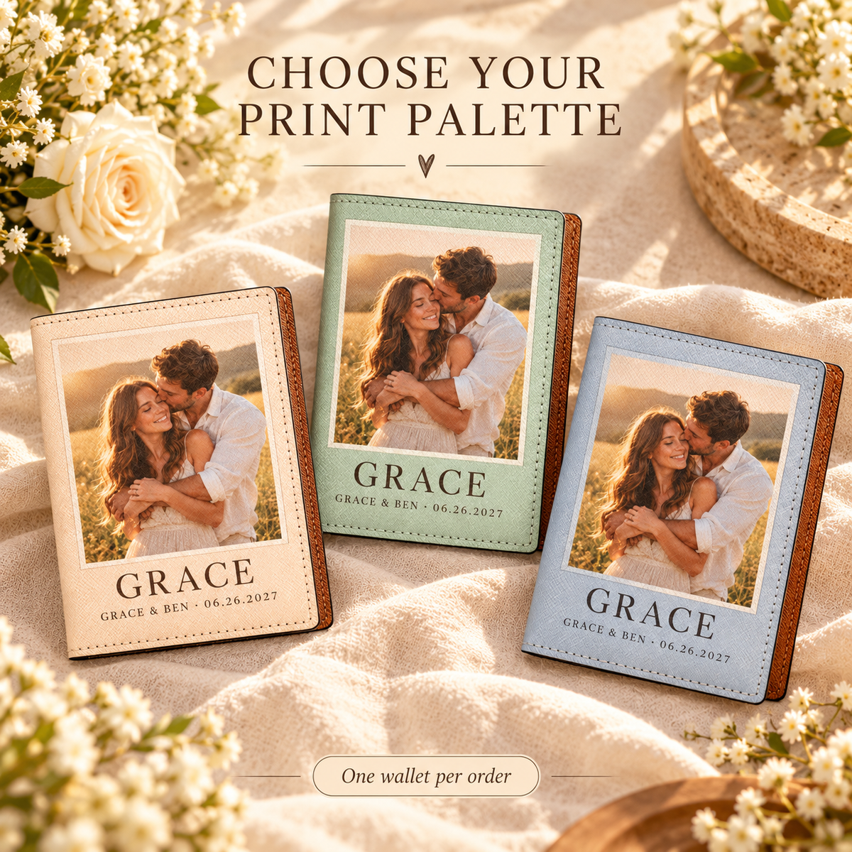 Our Favorite Photo PU Passport Wallet; print palettes. One Day for Lifetime