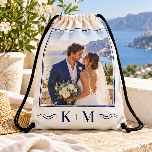 Honeymoon Memory Drawstring Bag; hero. One Day for Lifetime