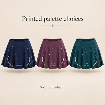 Moonlit Match Tennis Skirt; artwork palettes. One Day for Lifetime