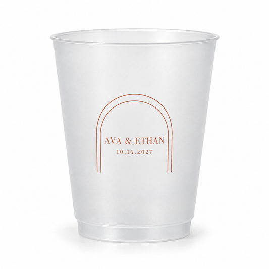 Terracotta Arches personalized frosted wedding cup - hero