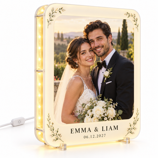 Ivory Photo Frame personalized photo led light box - hero