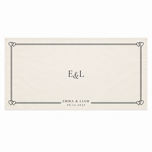 Linked Hearts wedding table cloth - hero