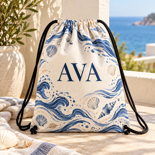 Coastal Wedding Weekend Drawstring Bag; hero. One Day for Lifetime
