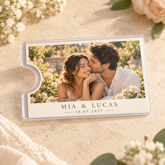 Engagement Photo Keepsake Card Sleeve; hero. One Day for Lifetime