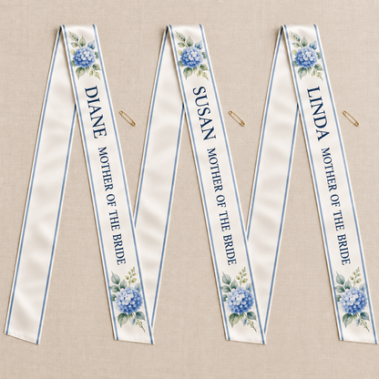 Mother of the Bride Satin Sash; name options. One Day for Lifetime