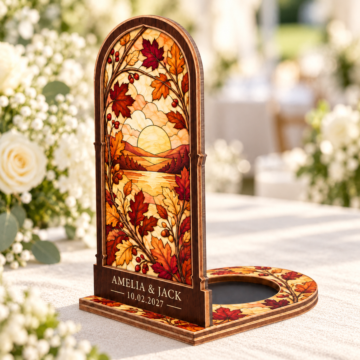 Amber Autumn suncatcher candle holder - wedding table