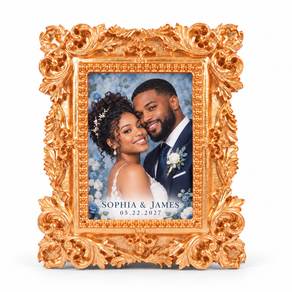 Dusty Blue Rectangle vintage photo frame magnet - hero