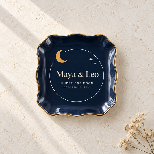 Under One Moon | Personalized Ceramic Ring Dish - hero