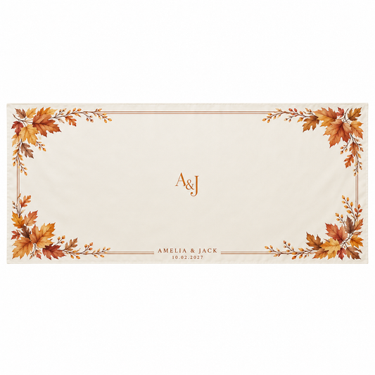 Autumn Leaves wedding table cloth - hero