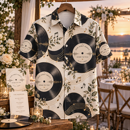 First Dance Records Short Sleeve Button-Down Shirt; hero. One Day for Lifetime