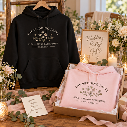 Wedding Party Roster Hoodie; multi product view. One Day for Lifetime