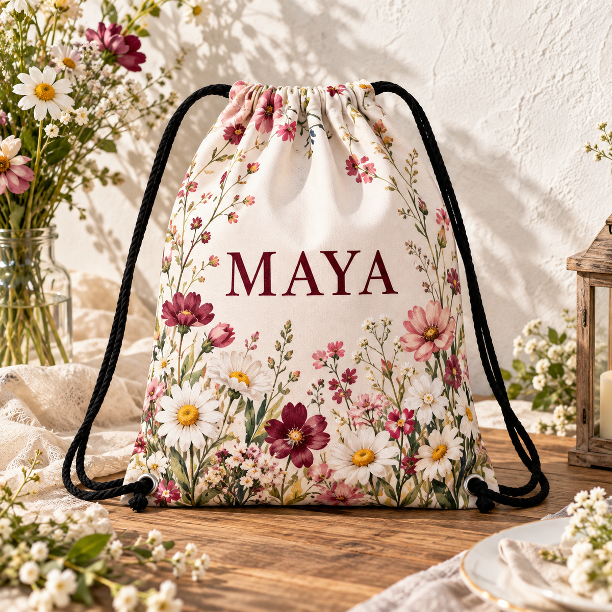 Meadow Thank You Drawstring Bag; hero. One Day for Lifetime