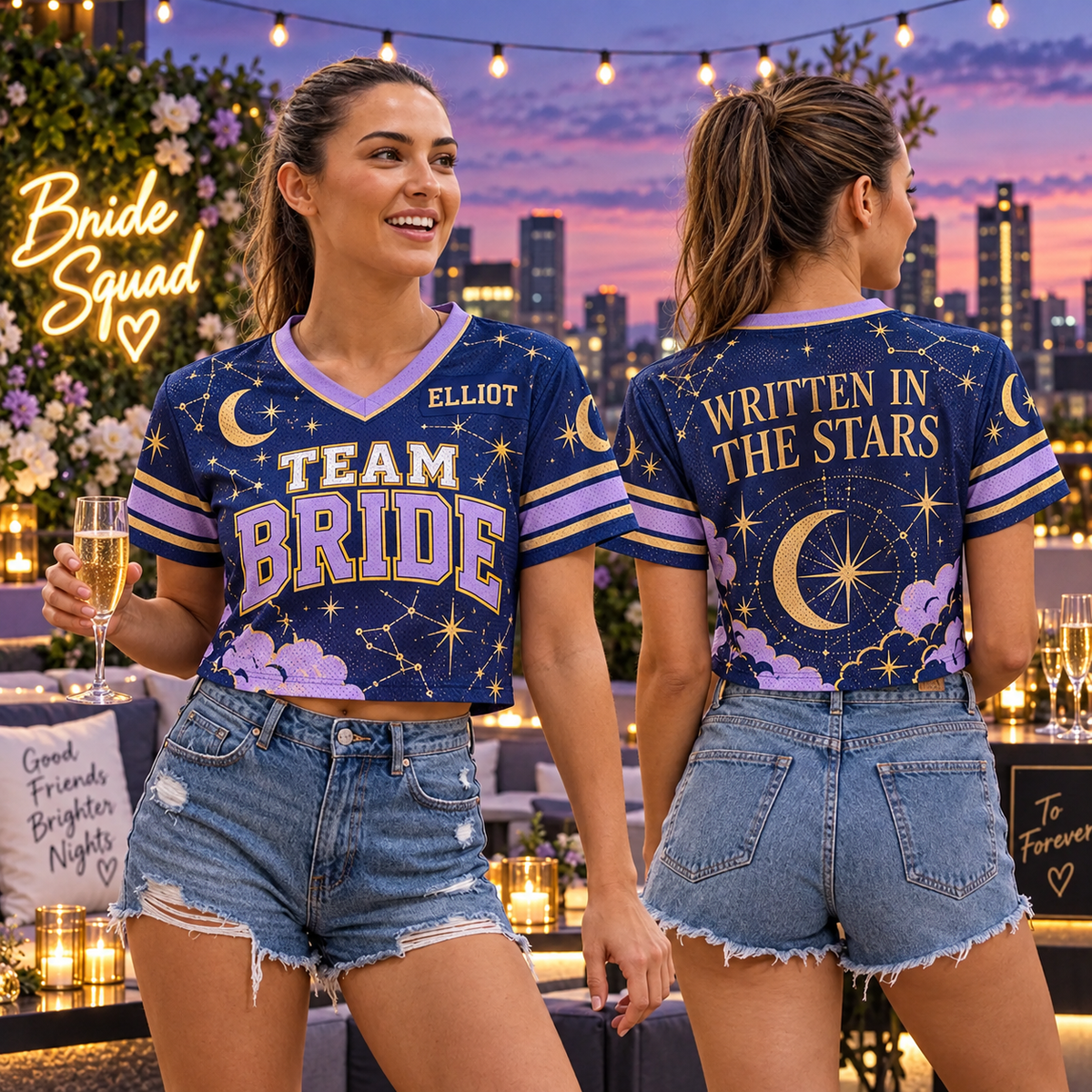 Celestial Bride Team | Personalized Mesh Crop Jersey - angle
