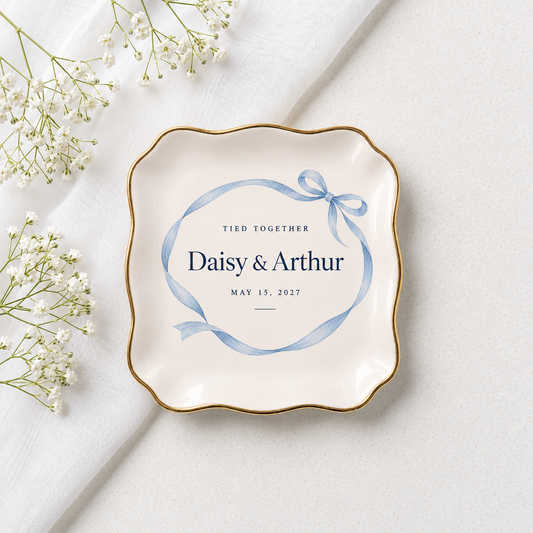 The Ribbon Road | Personalized Ceramic Ring Dish - hero