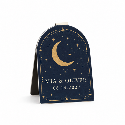 Navy Celestial Arch personalized magnetic bookmark - hero