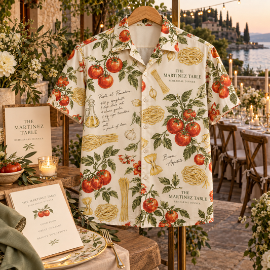 Family Recipe Rehearsal Short Sleeve Button-Down Shirt; hero. One Day for Lifetime