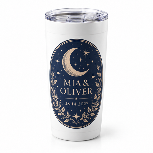Navy Celestial personalized 20 oz tumbler - hero