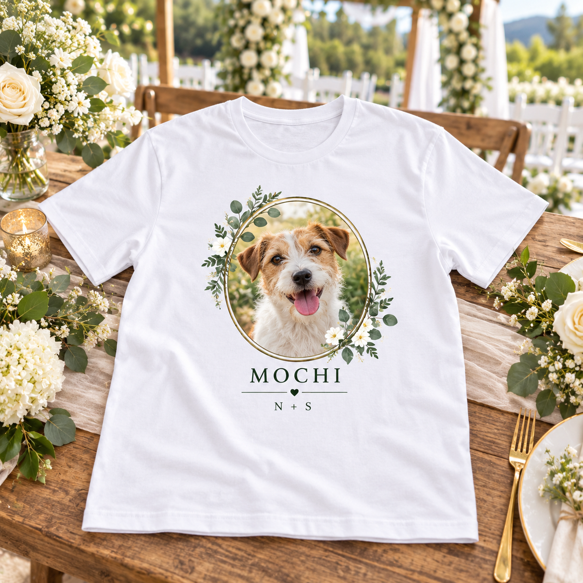 Our Pet Was Here Personalized Printed T-Shirt; variant color. One Day for Lifetime