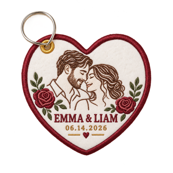 Heirloom Heart | Personalized Embroidered Keychain