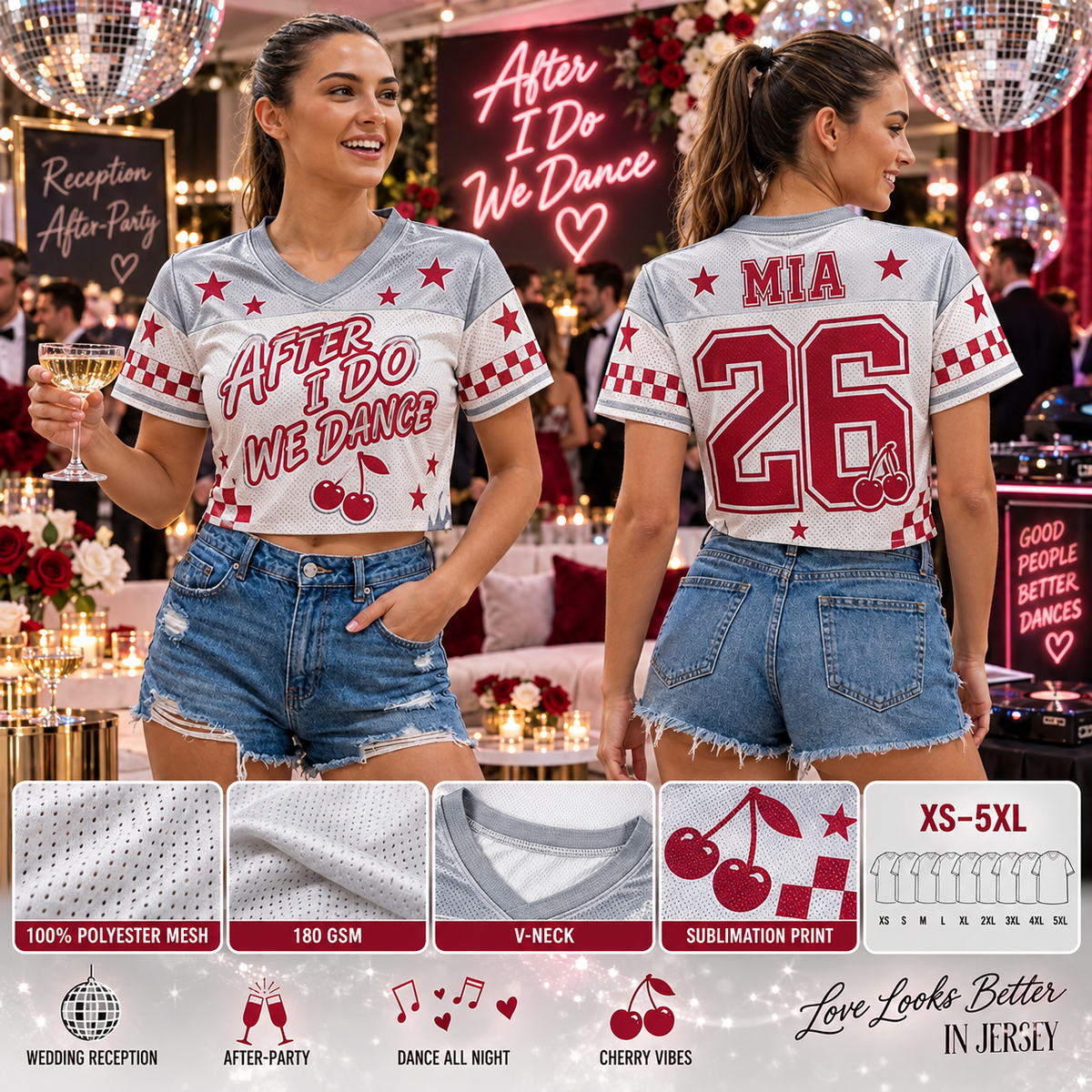 Disco Afterparty | Personalized Mesh Crop Jersey - info