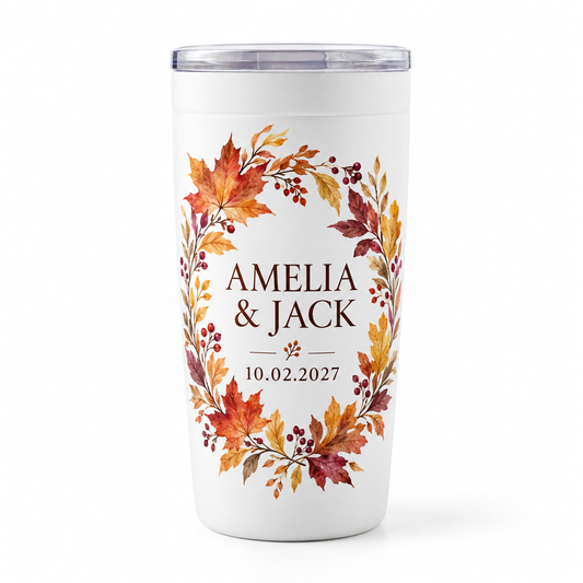 Autumn Leaves personalized 20 oz tumbler - isolated